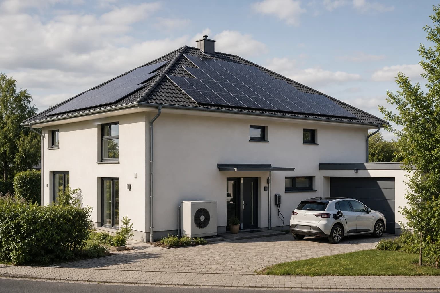 Einfamilienhaus von 2008 mit Wärmepumpe, Photovoltaik, Wallbox und Elektroauto